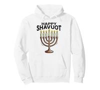 Happy Shavuot Jewish Holiday Menorah Judaism Pullover Hoodie