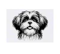 'Happy Shih Tzu Dog' Temporary Tattoo - Water Resistant, Skin-Safe, Non-Toxic Transfer (TO00080349)