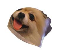 Happy Short-Haired Dog Unisex Multifunctional Beanie Hat Or Scarf-Double-Layer All-Over Print, Soft Breathable,For Everyday, Sports, And Travel