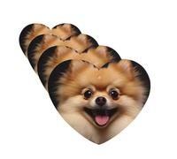 Happy short-haired pomeranian Car Air Fresheners Cards 4 Pcs Hanging Fragrance Scented Cards Long-Lasting Car Aromatherapy Tablets for Wardrobe Bathroom Car Interior Mirror Pendant Gifts