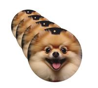 Happy short-haired pomeranian Car Air Fresheners Cards 4 Pcs Hanging Fragrance Scented Cards Long-Lasting Car Aromatherapy Tablets for Wardrobe Bathroom Car Interior Mirror Pendant Gifts