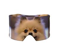 Happy Short-Haired Pomeranian Printed, Full Eye Covers Light Blocking Eye Mask Sleep Eye and Ear Muffs