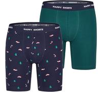 Happy Shorts 2 Jersey Trunks Long Men's Boxer Shorts Christmas Motifs, Christmas motifs - Christmas motifs, XL