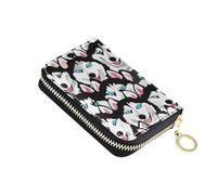 Happy Siberian Husky Dog Wallets for Women Zip Around RFID Blocking Credit Card Wallets Cute Small Zipper Card and Cash Holder