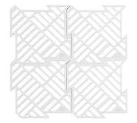 Happy Sinks Silicone Kitchen Sink Mat - Pack of 4, 16.25 x 16.25 In, White - Heat Resistant Sink Mat White - Silicone Basin Protector for Ceramic Basins - Dishwasher-Safe Trivets for Kitchen Surfaces