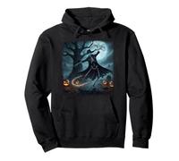 Happy Skeleton Dancer Dancing Under The Full Moon Halloween Pullover Hoodie