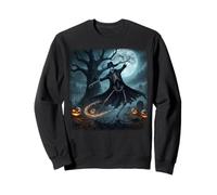 Happy Skeleton Dancer Dancing Under The Full Moon Halloween Sweatshirt