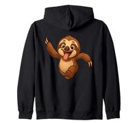 Happy Sloth Friends Running Joyful Design Dancing Zip Hoodie