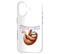 Happy Sloth Hanging Celebration Bunting Animal Case for iPhone 17