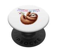 Happy Sloth Hanging Celebration Bunting Animal PopSockets Adhesive PopGrip