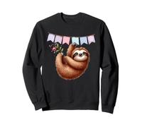 Happy Sloth Hanging Celebration Bunting Animal Sweatshirt