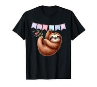 Happy Sloth Hanging Celebration Bunting Animal T-Shirt