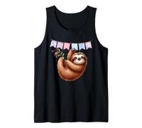 Happy Sloth Hanging Celebration Bunting Animal Tank Top