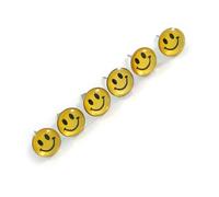Happy Smiley Face - Set of 3 Identical Stud Earrings - 8mm Diameter
