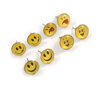 Happy Smiley Face - Set of 4 Stud Earrings - 8mm Diameter