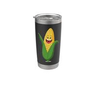 Happy Smiling Corn on the Cob Cartoon Stainless Steel Insulated Tumbler