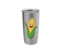 Happy Smiling Corn on the Cob Cartoon Stainless Steel Insulated Tumbler