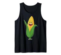 Happy Smiling Corn on the Cob Cartoon Tank Top