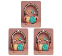 Happy Smiling Face Car Air Freshener, 3 Pcs Square Hanging Air Freshener Cards, Long Lasting Fragrance Scented Cards for Car, Home, Office Black-style
