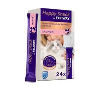 Happy Snack by FELIWAY Salmon - Delicious Calming Creamy Cat Treats, 24 snack sticks - Helps cats feel calmer and promotes bonding
