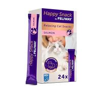 Happy Snack by FELIWAY Salmon - Delicious Calming Creamy Cat Treats, 24 snack sticks - Helps cats feel calmer and promotes bonding