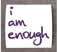 Happy Snail Stickers I Am Enough Positive Thinking Sticker - Fun Motivational Quote Decal HSS534 (Small - 8cm x 8cm, Violet)