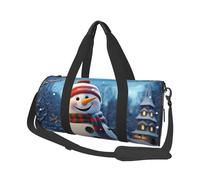 Happy snowman Duffel Bags for Women Men, Foldable Travel Totes Bag for Airplane Essentials, Weekender Overnight Bags Large Sport Gym Bag Carry On Luggage Bag with Strap