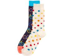 Happy Socks 2-Pack Bike Socks, Blue, Medium-Large