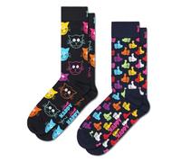 Happy Socks, 2-Pack Crew Socks, Cats Socks for Men and Women