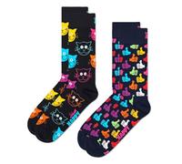 Happy Socks, 2-Pack Crew Socks, Classic Cat Socks for Men and Women, Size 41-46