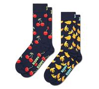 Happy Socks, 2-Pack Crew Socks, Fruit and Vegetable Novelty Socks for Men and Women
