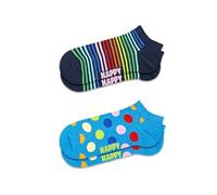 Happy Socks 2-Pack Low Socks - Funny Summer Socks with Polka Dots and Stripes Design, 2-pack Mini Dot Low, 9-11