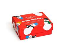 Happy Socks 2-Pack Snowman Socks Gift Box, Red
