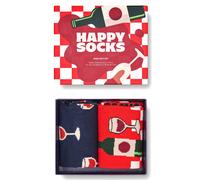 Happy Socks Design by Foods - Hamburger, Pizza, Sausages, Ice Cream and Beer Patterns - Cotton Socks in Fun Gift Boxes, 2-Pack Wine Set, 36-40