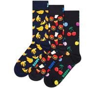Happy Socks 3-Pack Bananas, Cherries & Burgers Socks, Navy/Black