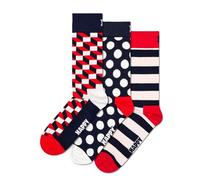 Happy Socks 3-Pack Classic Filled Optic Socks, Multi-Coloured, 41-46 (Pack of 3)