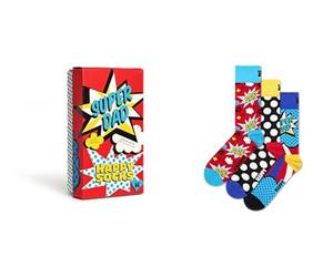 Happy Socks, 3-Pack Gift Box Crew Socks, Dad Socks, Father's Day, Size 41-46