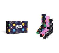 Happy Socks, 3-Pack Gift Box Crew Socks, Mixed Cat Socks Gift Set for Men and Women, Size 41-46