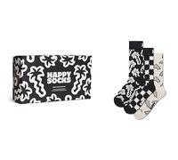 Happy Socks 3-Pack Gift Set, Black and White Check, Small-Medium