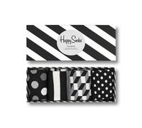 Happy Socks 4-Pack Black & White Set farbenfrohe und fröhliche Socken für Männer Frauen