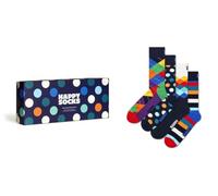 Happy Socks, 4 Pack Crew Socks with Gift Box Mixed Pattern Socks for Men and Women