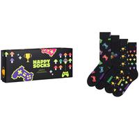 Happy Socks 4-Pack Gamer Socks Gift Set, Black, 41-46