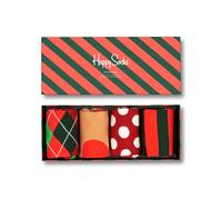 Happy Socks 4-Pack Holiday Classics Gift Set Socks, Red-White-Green, 41-46