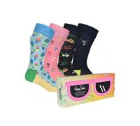 Happy Socks 4-Pack Tropical Day Socks Gift Box, Navy/blue/pink - Small/Medium