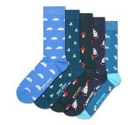 Happy Socks Basics Collection- Multi-Pack Crew Socks for Men and Women- Nature & Animal Themed (US, Alpha, Medium, Large, Regular, Regular, 5-Pack LITE Nature Socks)