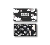 Happy Socks Black & White Design - Crew, No Show, Low Socks for Men & Women, with Gift Boxes - with Sustainable Cotton, 3-pack Black and White Set, 9-13 UK