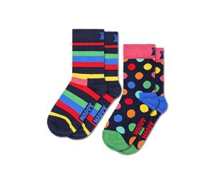 Happy Socks Boy's 2-pack Kinder Stripe Socken Unisex Socks, Multi, 3 Years UK