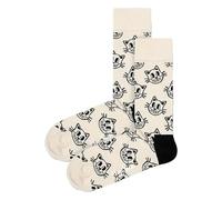 Happy Socks Cat Socks with Reinforced Heel & Toe | Gift Socks (4-7, Off-White) for Men - Cat Lovers