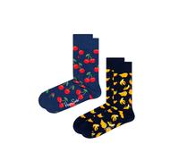 Happy Socks, 2-Pack Crew Socks, Classic Cherry Socks for Men and Women, Size 41-46