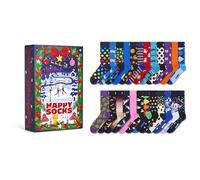 Happy Socks Christmas Advent Calendar- Classic, Funky and Holiday Styles- 24-Sock Gift Set -Medium/Large